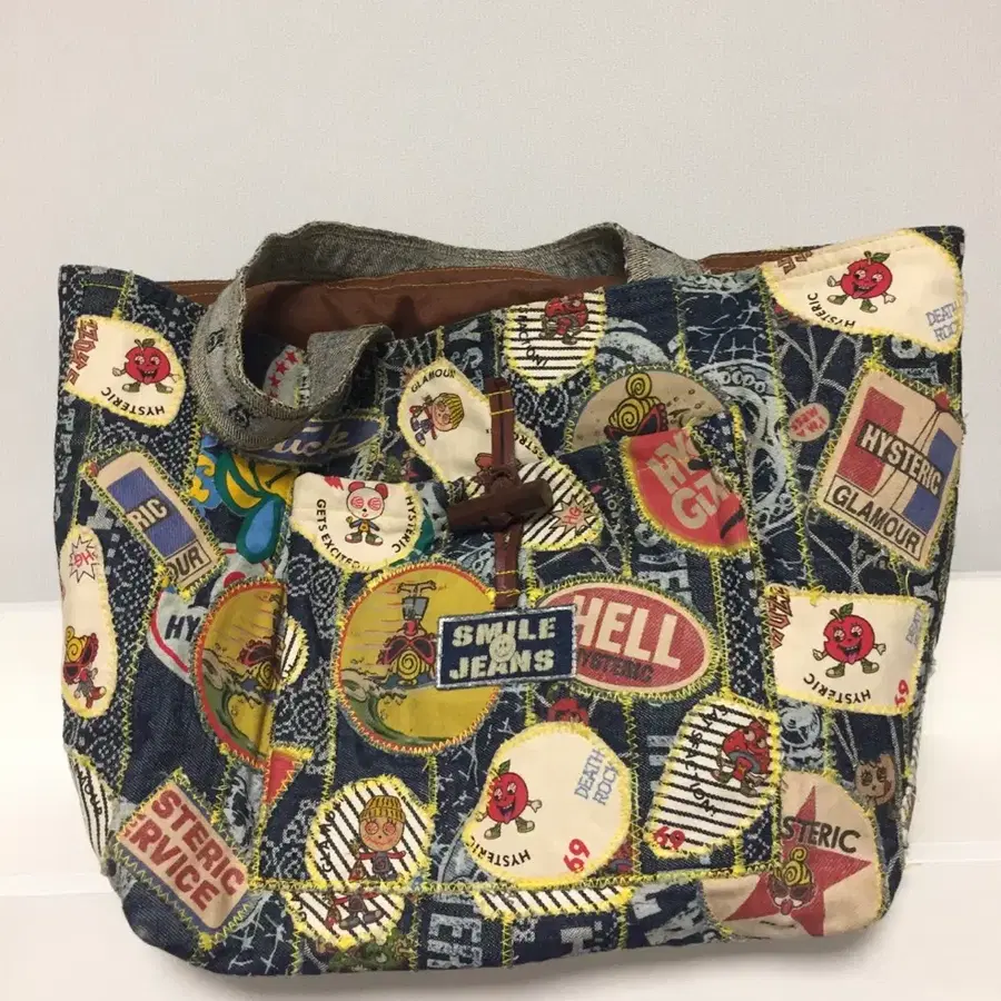 Hysteric Glamour 패치워크 데님 빅 토트백