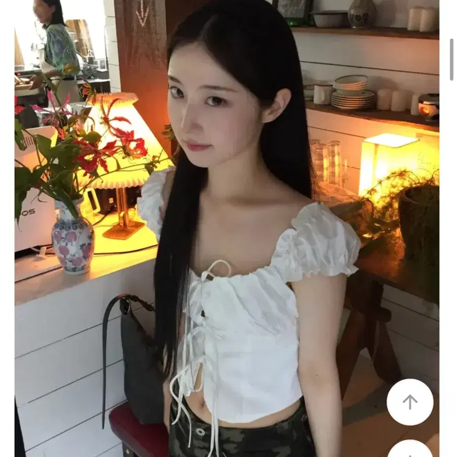 화이트리본오프숄더블라우스