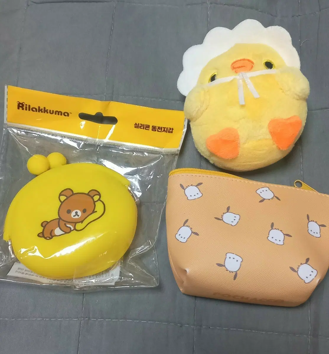 리락쿠마 동전지갑 포차코 파우치 병아리인형 일괄