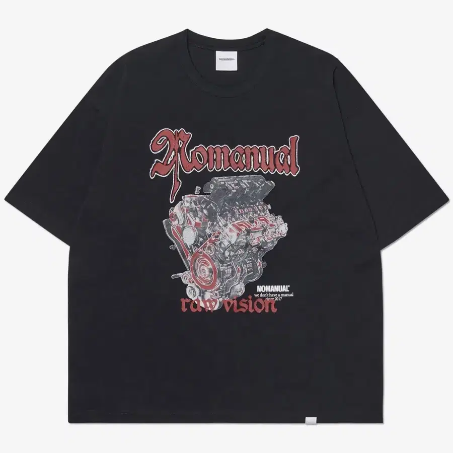 노매뉴얼 NM ENGINE T-SHIRT - BLACK 반팔 S