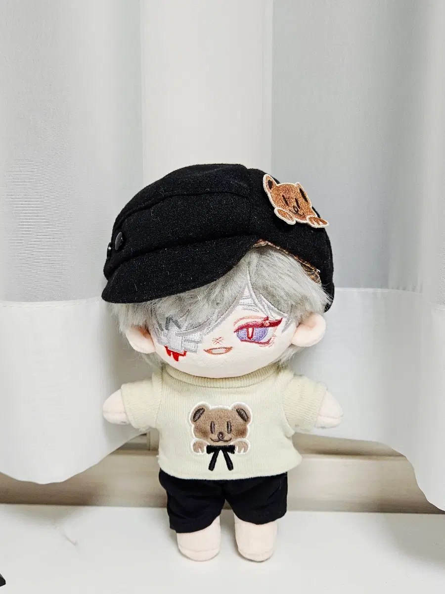20cm 솜인형 곰돌이 자수 패치 인형옷