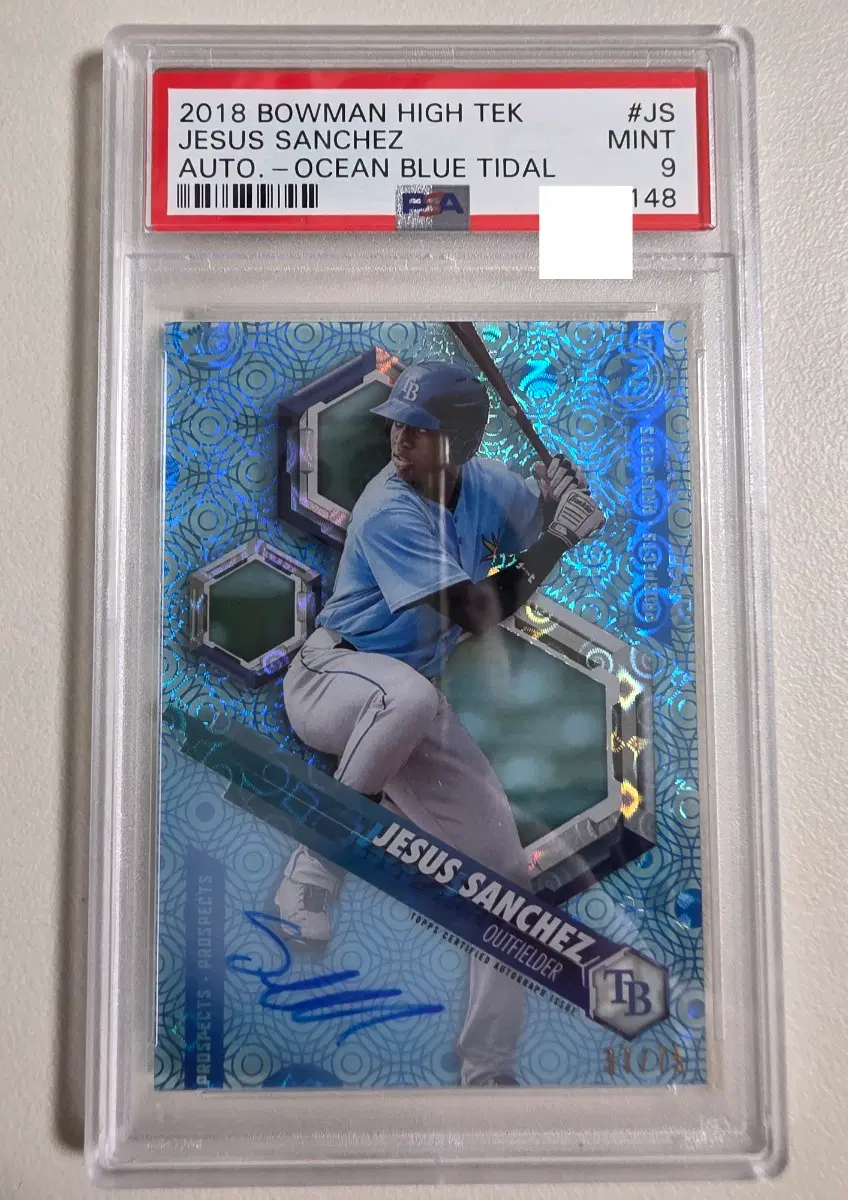2018 mlb 헤수스 산체스 친필오토카드 psa 9 템파베이레이스