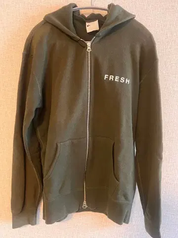 FRESH SERVICE 집업 후드티 올리브