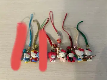 [ 헤이세이 레트로 ] 지역 한정 키티 스트랩 7개 세트