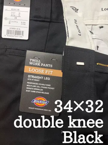 블랙 BK 34 x 32 미사용 새상품 Dickies 더블니 85283