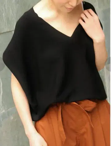 IENA 코튼 스트레치 코쿤 V넥 풀오버