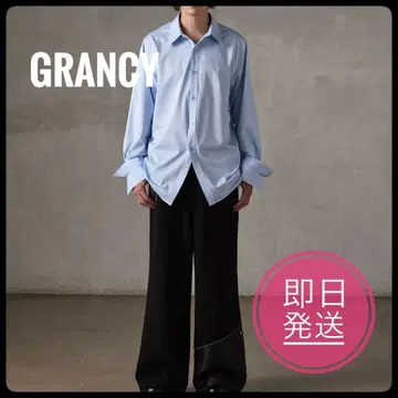 [택 포함 새상품급] GRANCY 더블 커프스 디자인 커브 라인 셔츠