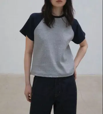 OHOTORO 스킴 라글란 티셔츠 그레이