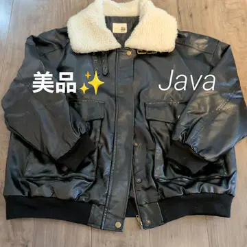 Java 보아 옷깃 페이크 가죽 자켓 새상품급