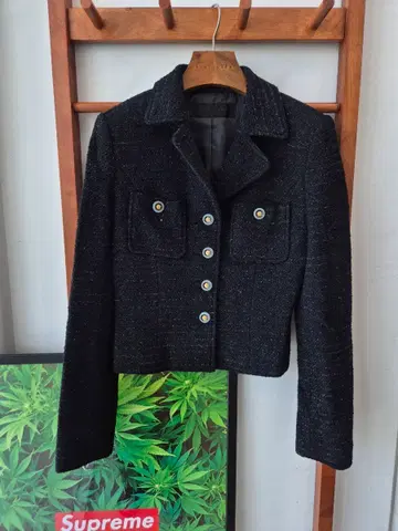 JPN VTG. 블랙 트위드 재킷