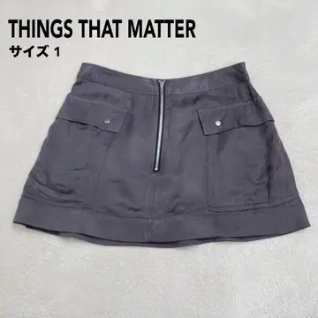 THINGS THAT MATTER 미니 스커트 그레이 1 프론트 지퍼