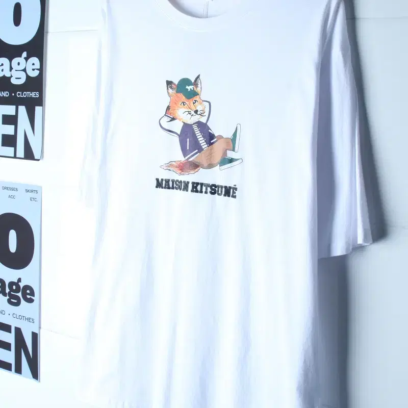 (2XL-3XL) 메종키츠네 반팔 티셔츠 빅사이즈 화이트-H36161