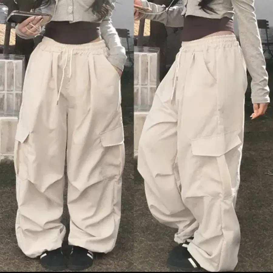 카고 바지 베이지