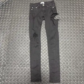 GYDA 블랙 스키니 데님 데미지 가공 XS