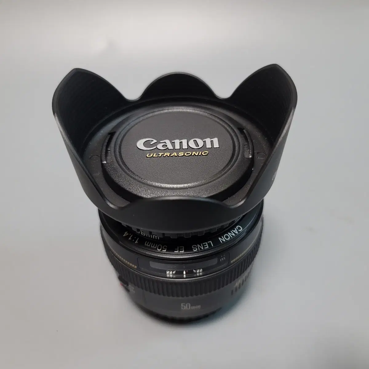 캐논 50mm F1.4 EF 렌즈+필터+앞뒤캡+렌즈후드