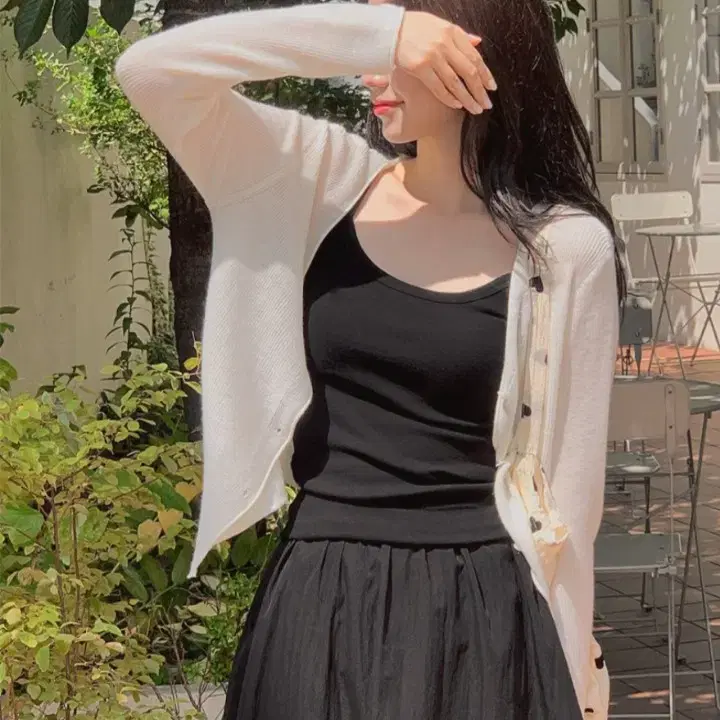 빅사이즈 핫핑 에디션 나시 티 블랙