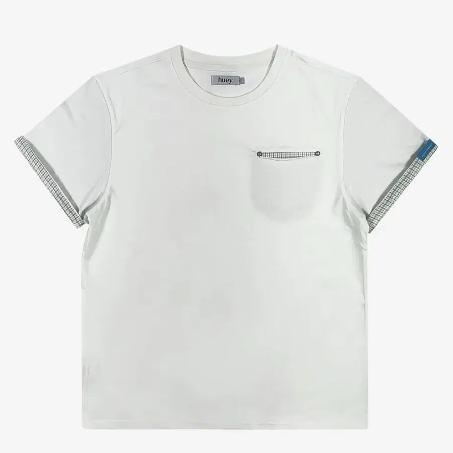 휴이 Check Rollup Tee White