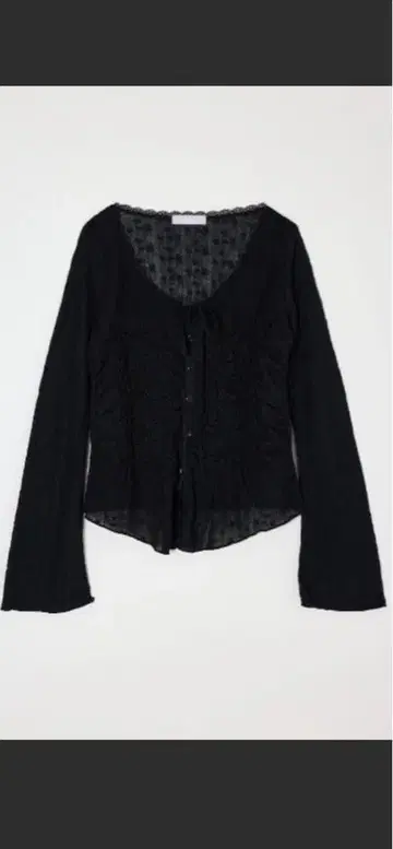 MOUSSY 셔링 레이스 상의 블랙
