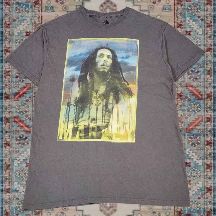 밥 말리 Bob Marley 레게 그래픽 반팔 티셔츠 M