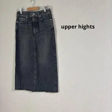 어퍼 하이츠 데님 스커트 블랙 슬릿