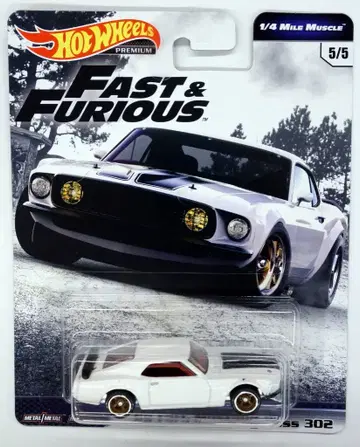 MATTEL HOTWHEELS 1/4 MILE MUSCLE FAST&FURIOUS '69 FORD MUSTANG BOSS 302/화이트 GBW89