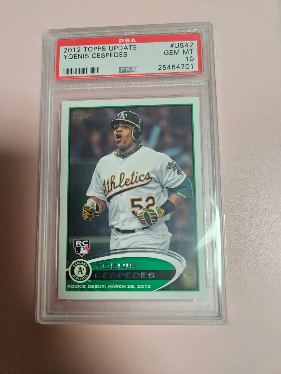 오클랜드)요에니스 세스페데스 PSA 10등급 2012 Topps 루키 카드