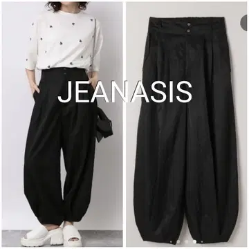 JEANASIS 2턱 블랙 벌룬 팬츠 지나시스