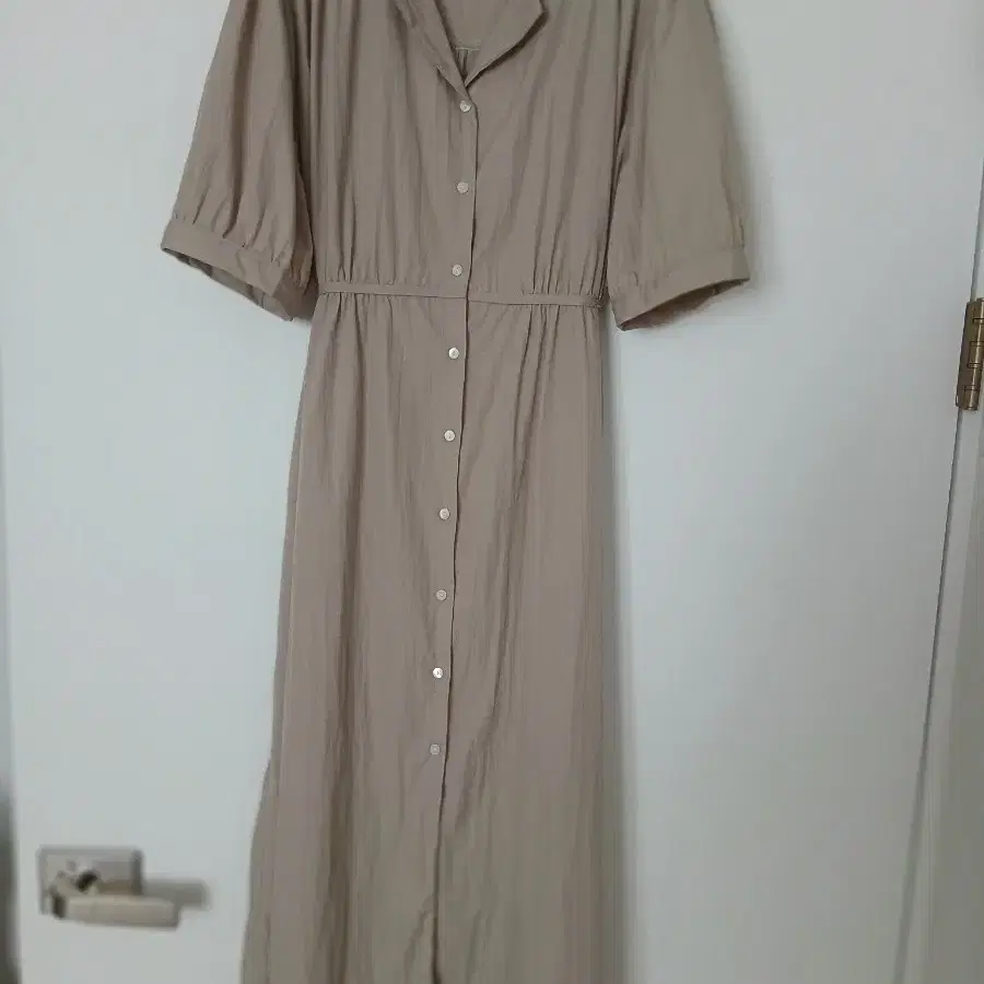 바스락 베이지 롱 원피스