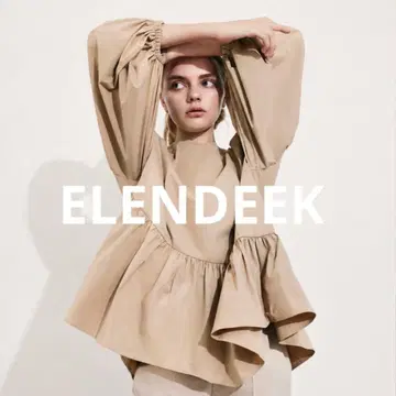엘렌딕 ELENDEEK 볼륨 슬리브 티어드 블라우스 베이지