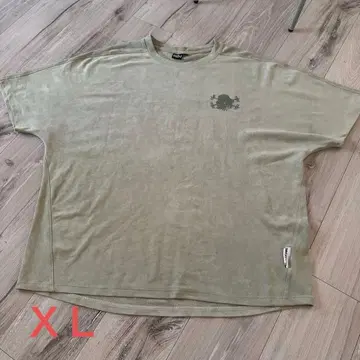 스컬 덤벨 프린트 T셔츠 카키 XL