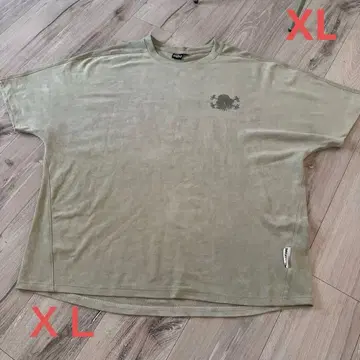 스컬 덤벨 프린트 T셔츠 카키 XL