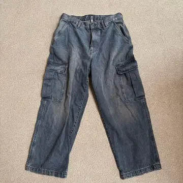 H&M 카고 팬츠 데님 그레이 워크 팬츠