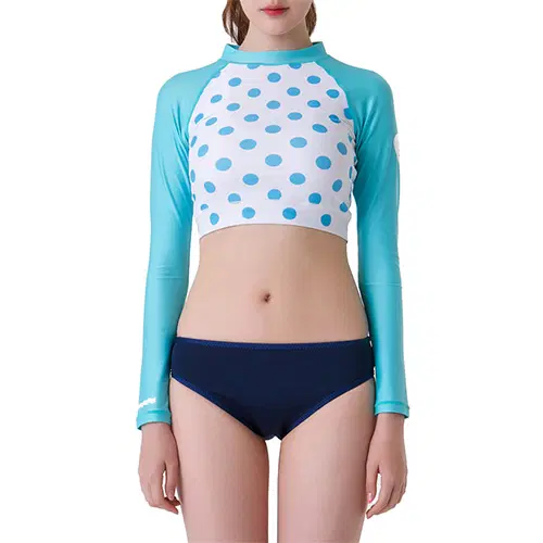 [새상품] 배럴 워터스포츠 S사이즈 DOT CROP RASHGUARD-MINT DOT
