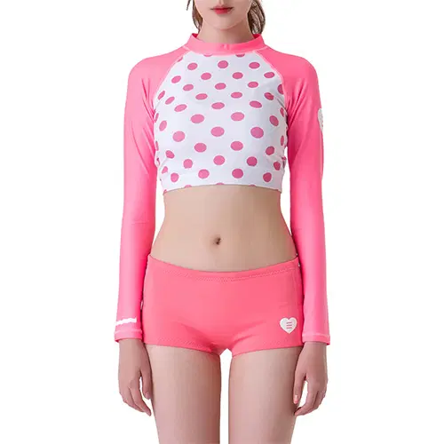 [새상품] 배럴 워터스포츠 M사이즈 DOT CROP RASHGUARD-PINK DOT