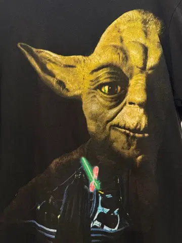 Star Wars 요다 티셔츠 블랙