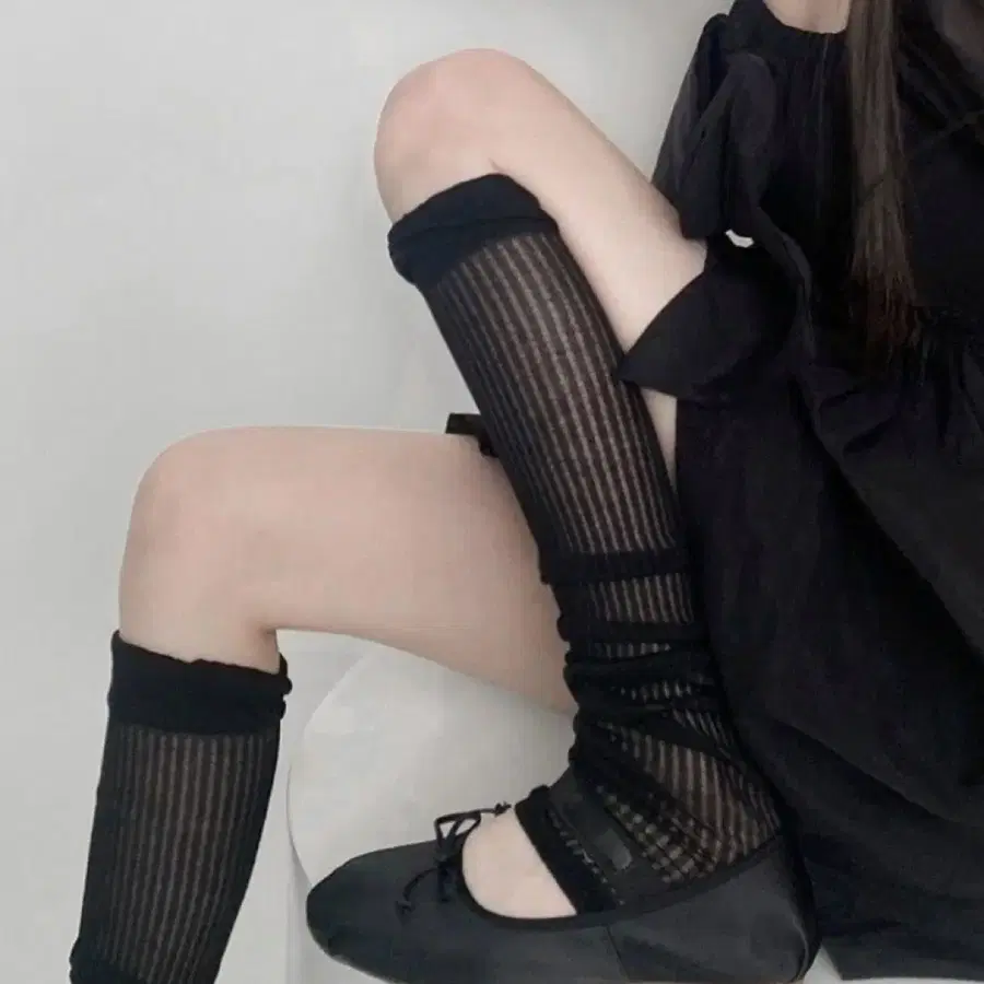 발레코어 여리 시스루 쪼리니삭스 레그워머