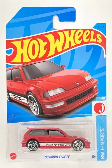 MATTEL HOTWHEELS HW J-IMPORTS 7/10 HKJ16 '90 HONDA CIVIC EF/레드 96/250