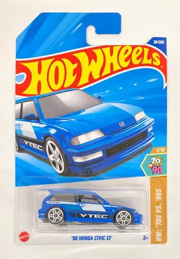 MATTLE HOTWHEELS HW: '70S VS '90S 1/10 HYW81 '90 HONDA CIVIC EF 블루 28/250