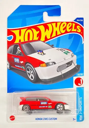 MATTEL HW J-IMPORTS 10/10 HOTWHEELS HONDA CIVIC CUSTOM/레드 204/250