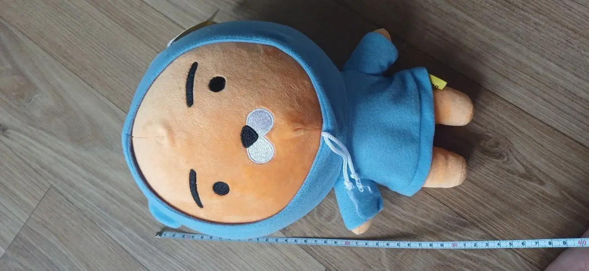 카카오프렌즈 라이언 인형 블루 후드티