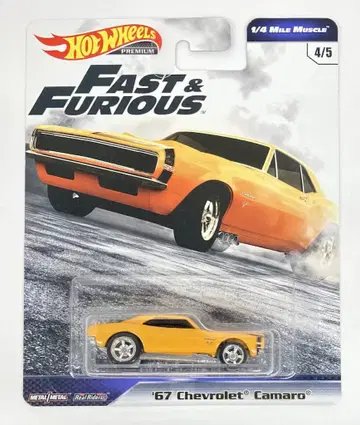 MATTEL HOTWHEELS 1/4 MILE MUSCLE FAST & FURIOUS '67 CHEVROLET CAMARO 4/5