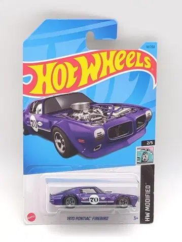 MATTEL HOTWHEELS HW MODIFIED 2/5 HKK49 1970 PONTIAC FIREBIRD 퍼플 18/250