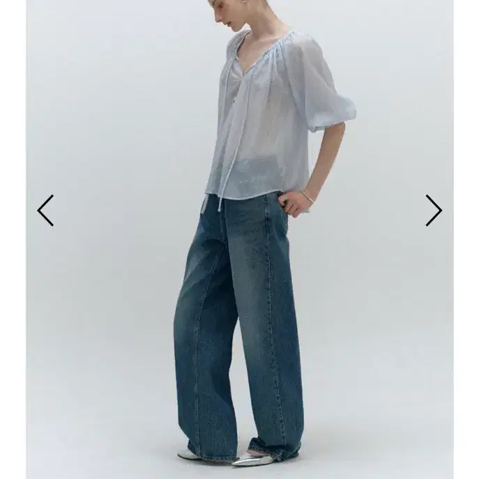 SHIRRING BLOUSE_SKY sys 시스 블라우스
