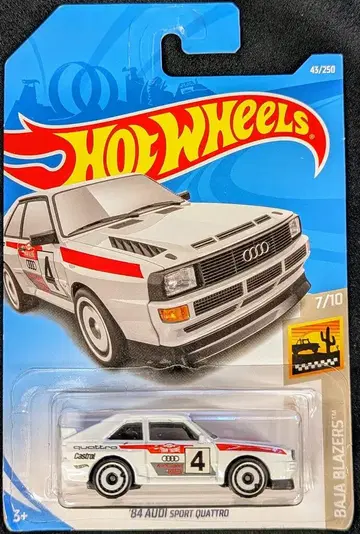MATTEL HOTWHEELS HW BAJA BLAZERS 7/10 FWG04 '84 AUDI SPORT QUATTRO #4/화이트 43/250