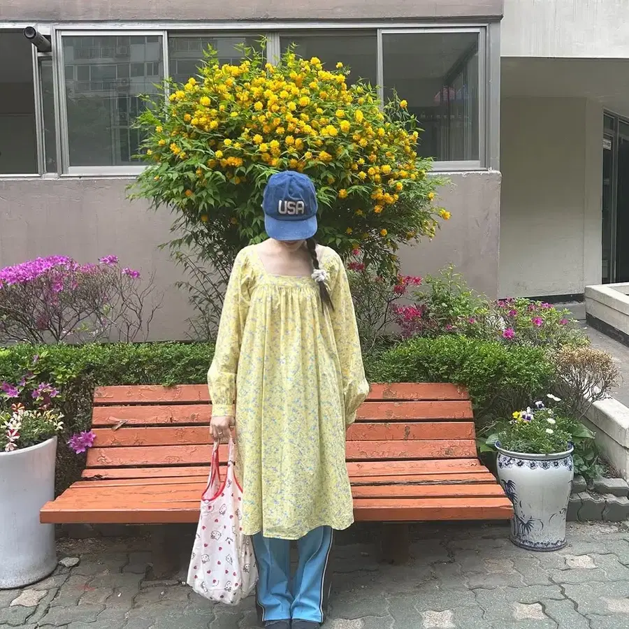 새상품) 포니테일 블루밍 원피스 드레스