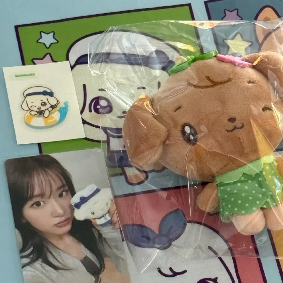 다이브 인투 미니브 팝업 ive 아이브 안유진 강안지 세트 일괄 (7만원 포카, 태닝 키링, 띠부씰)