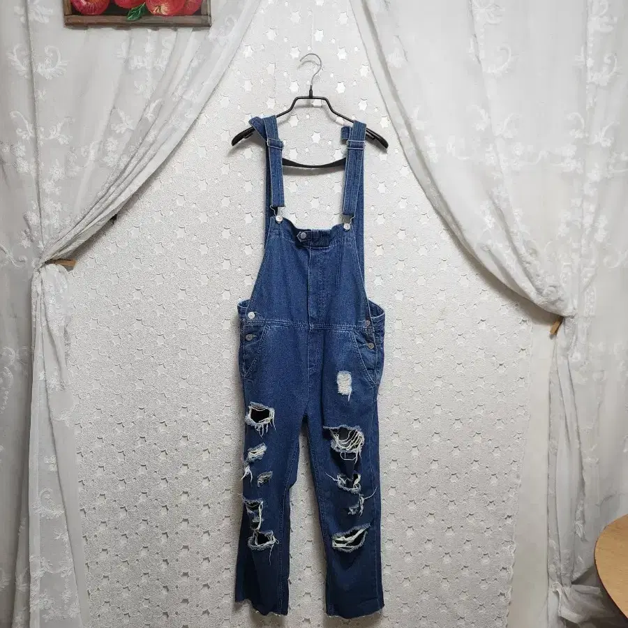 청 찢어진청바지 멜빵바지 여성90