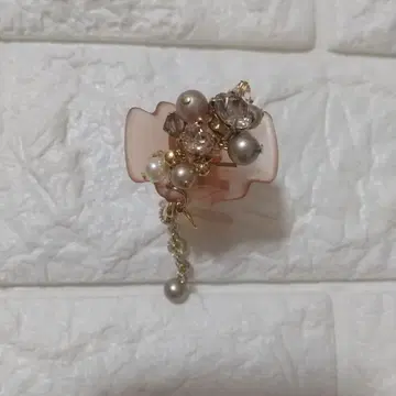 컴플렉스 비즈 헤어 클립 펄 참 포함