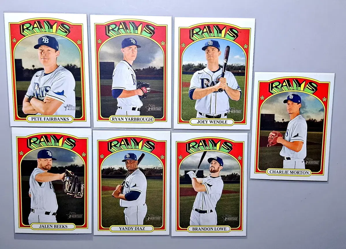 MLB 템파베이 레이스 헤리티지 7장 묶음 2021 탑스 헤리티지