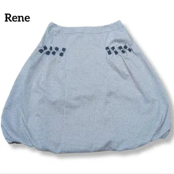 [ 새상품급 ] Rene 깅엄 체크 패턴 벌룬 스커트 38 사이즈